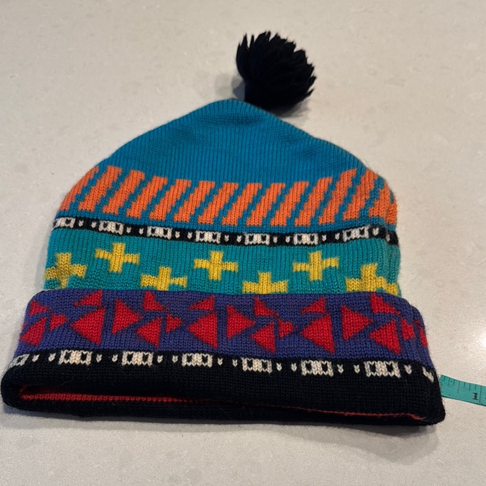 Columbia Multicolor Patterned Beanie Vintage Exce… - image 7